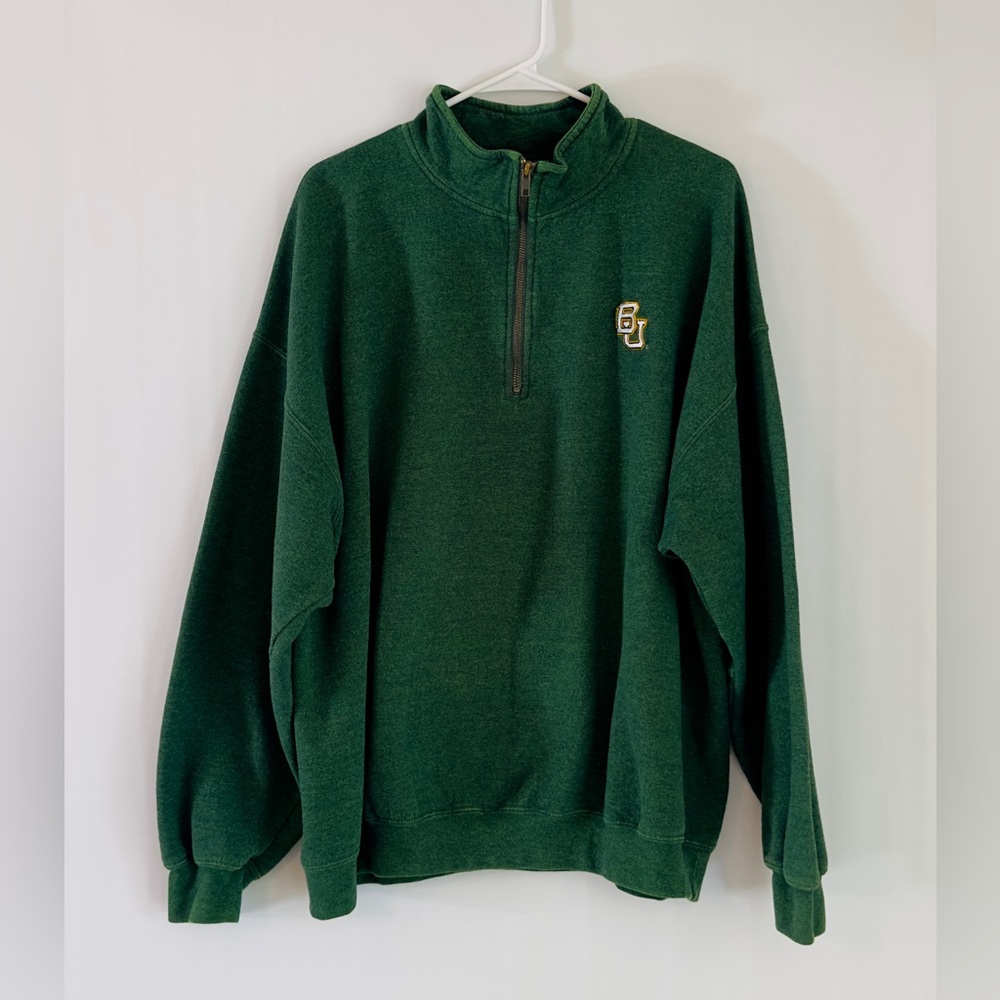Baylor University Barefoot Green Quarter-Zip Sweater